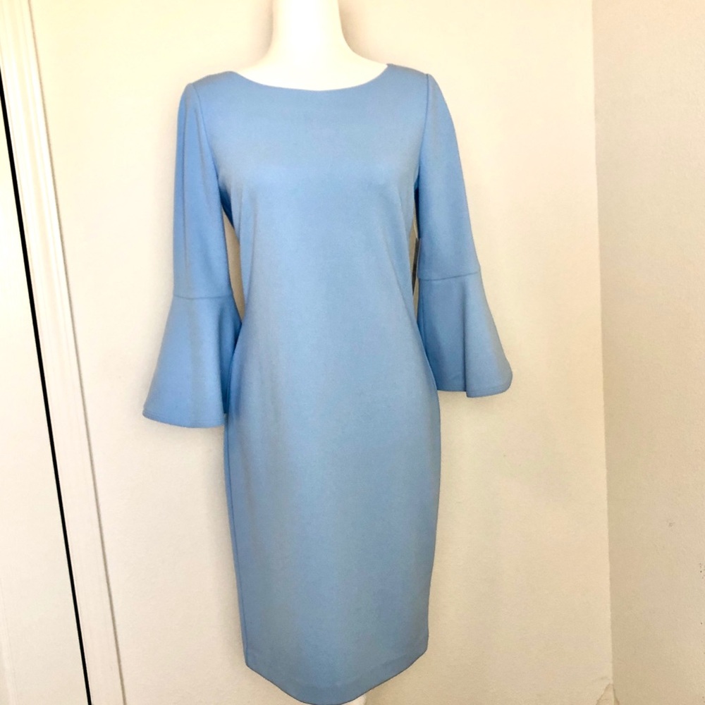 Jessica H Bell Sleeve Light Blue Dress. Size 6 - Picture 2 of 12
